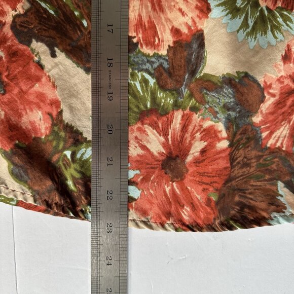 Talbots Womens Tank Top Petite Size 6 Silk Rusty Red Multi Floral Career Office - Picture 9 of 9
